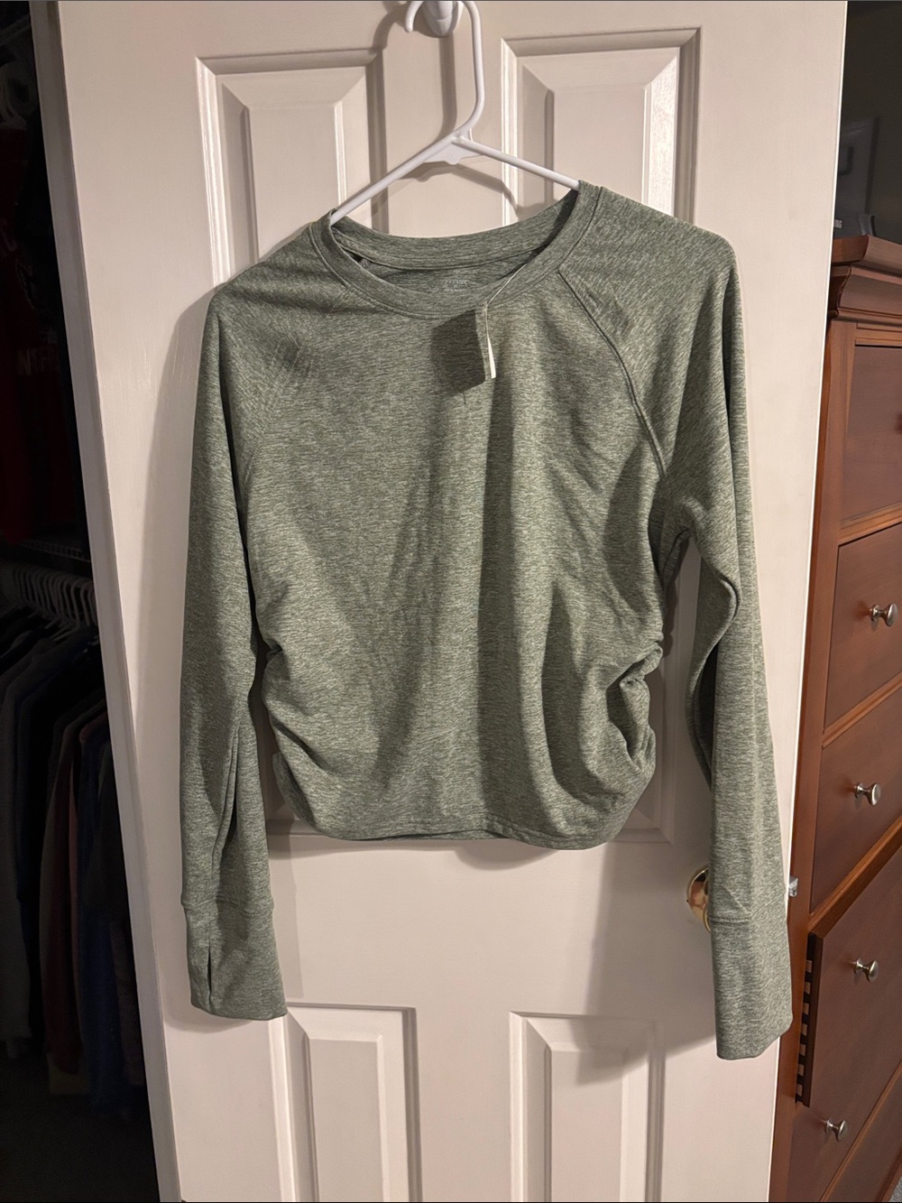 aerie Heathered Sage Green Crewneck Pullover Sweatshirt
